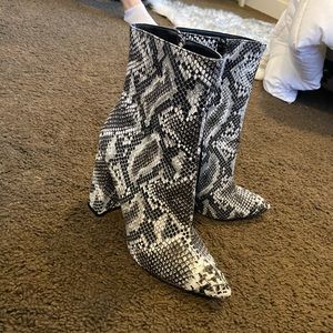 Nasty Gal snake skin booties